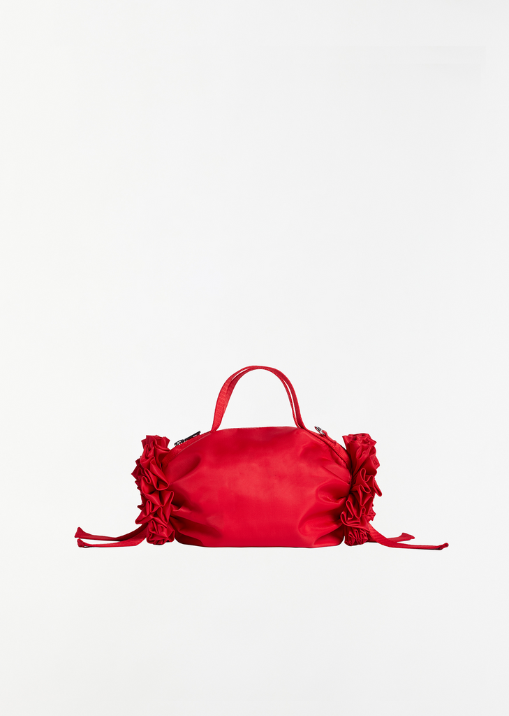 Mini Double Ribbon Rosette Bag — Red
