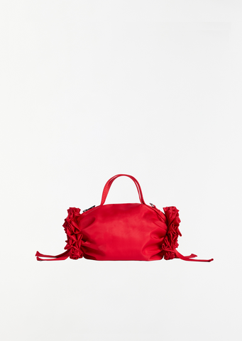 Mini Double Ribbon Rosette Bag — Red