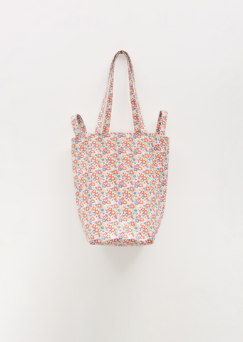 Cotton Liberty Flower Tote M — Red Multi