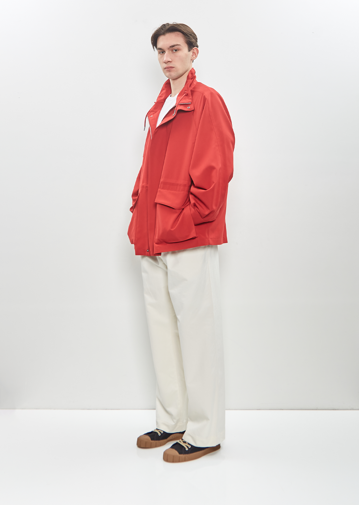 Wool Max Canvas High Neck Zip Blouson – La Garçonne Wool Max Canvas High Neck Zip Blouson – La Garçonne