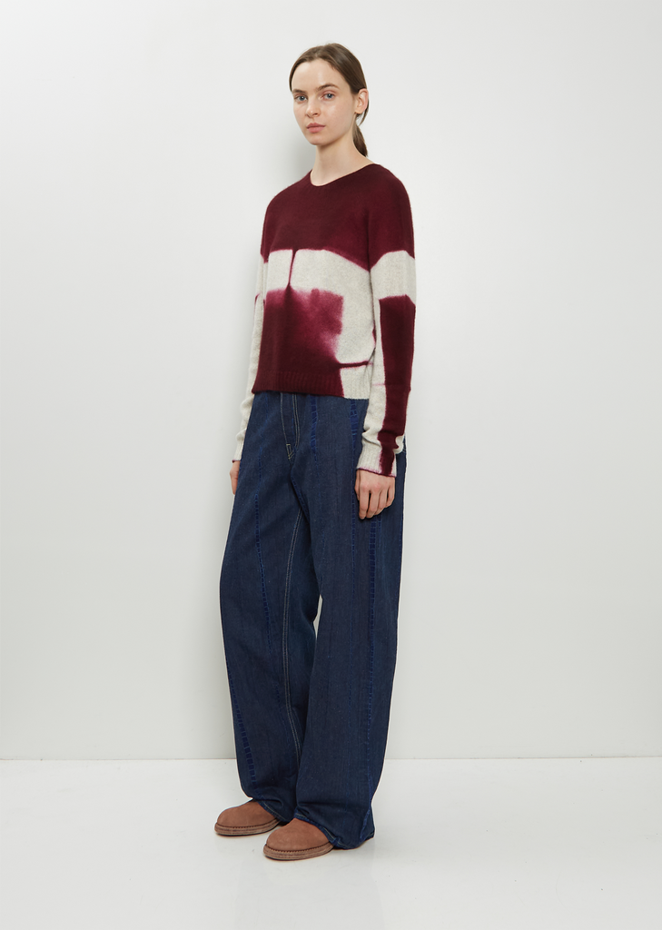 Cashmere Seamless Cropped Pullover — Dark Purple