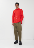 Classic Collar Cotton Shirt — Red
