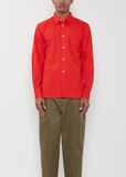 Classic Collar Cotton Shirt — Red