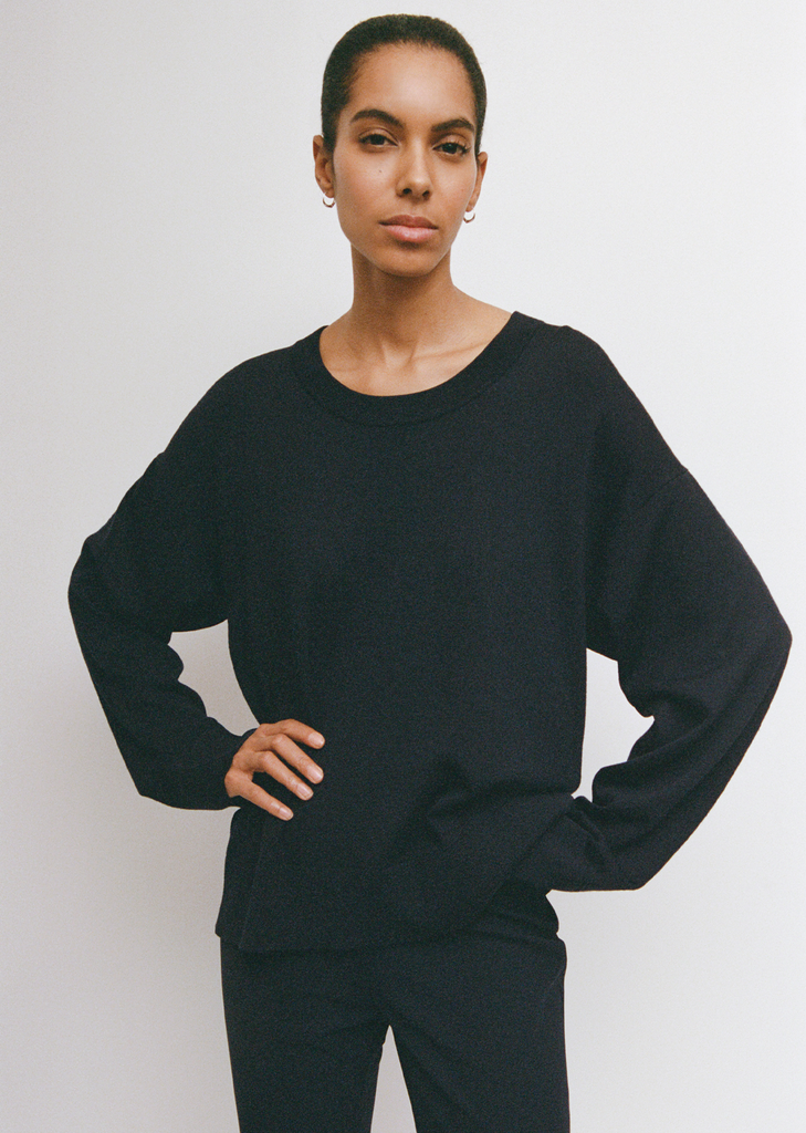 Ren Merino Wool Sweater — Navy