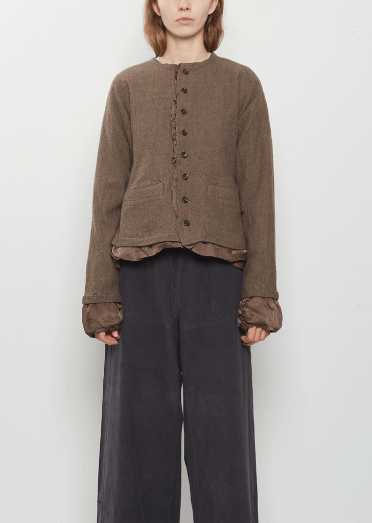 Wool Satin Trim Jacket