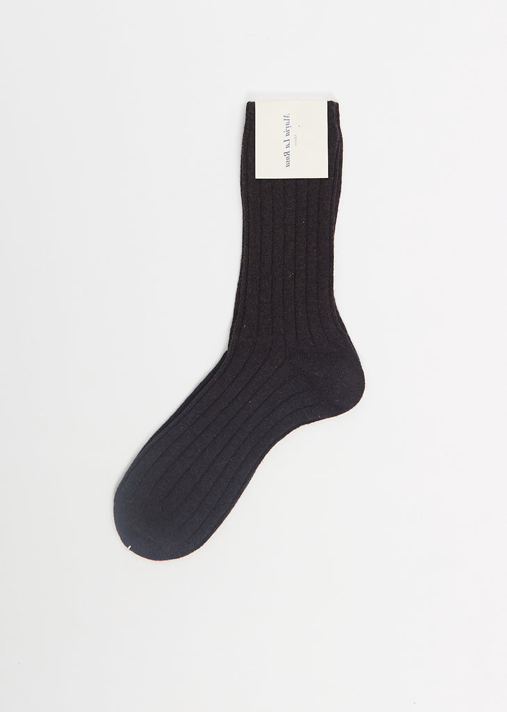 Ribbed Socks — Dark Brown