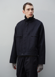 Rib Neck Wool Jacket