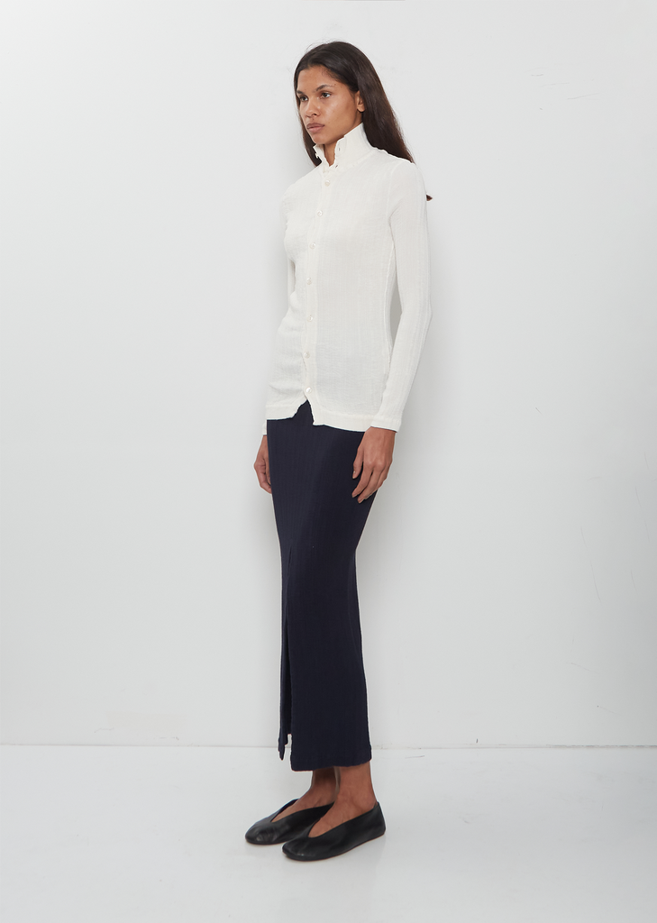 Rill High Neck Pleats Shirt