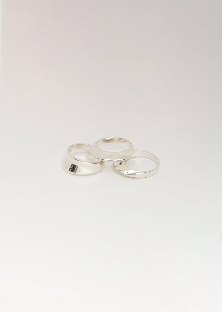 Disc and Dimple Ring Set