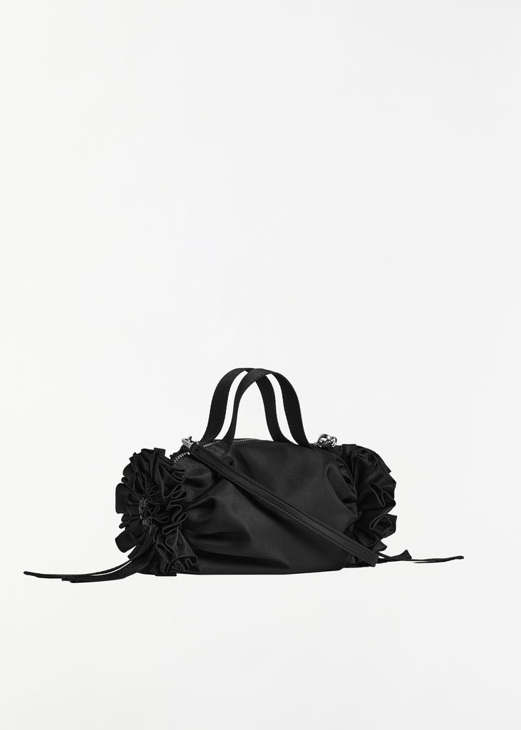 Double Ribbon Rosette Bag, Mini — Black