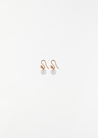 Pink Quartz Facetted Sphere Earrings