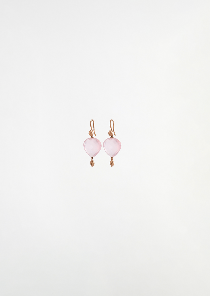 Rose Quartz Sea Kale Seed Earrings
