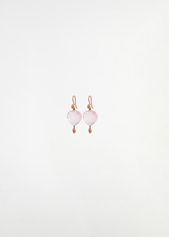 Rose Quartz Sea Kale Seed Earrings