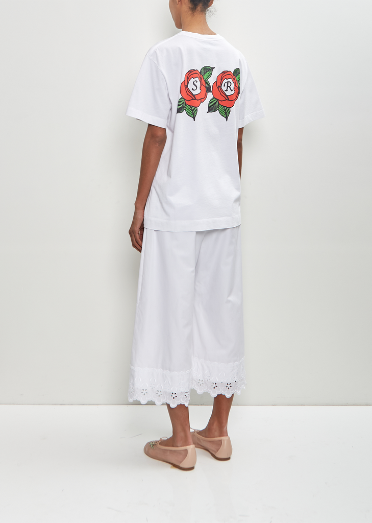 Cotton Cluster Rose Logo Print T-Shirt