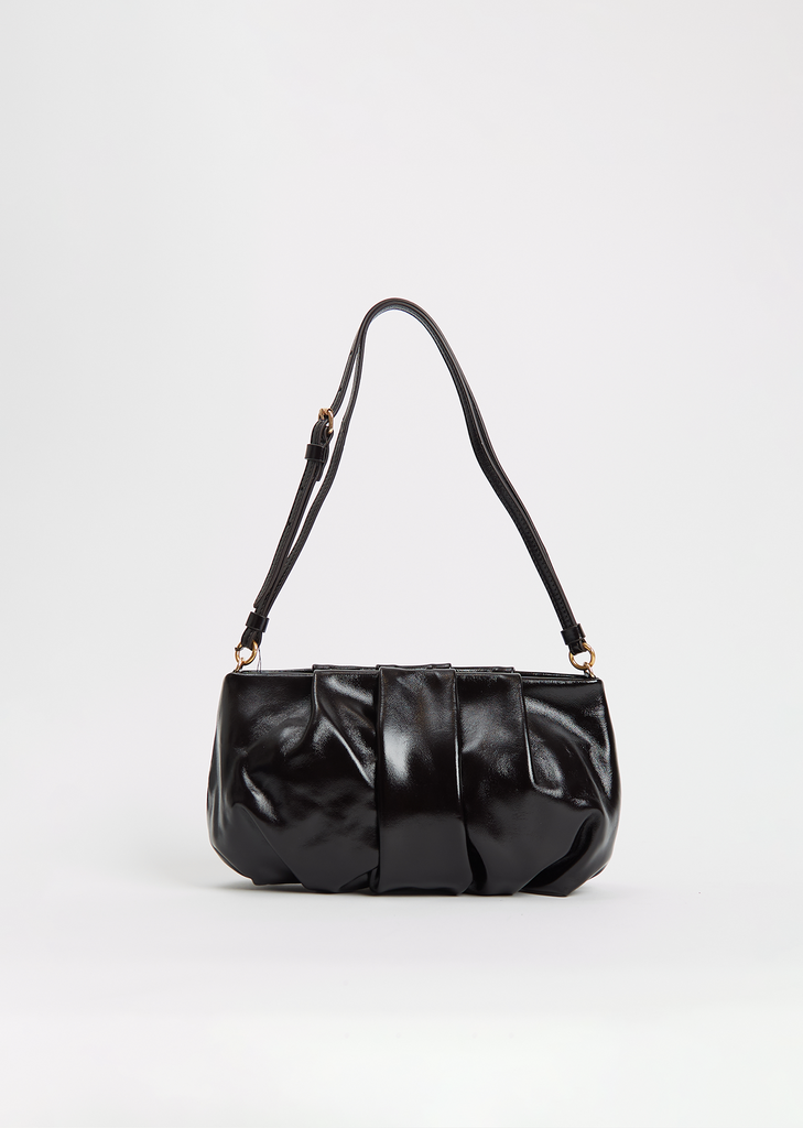 Shoulder Leather Cloud Bag — Ruby
