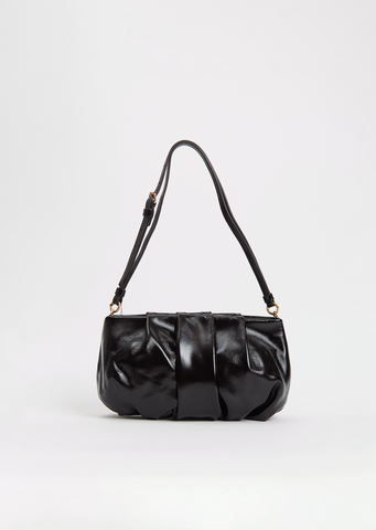 Shoulder Leather Cloud Bag — Ruby