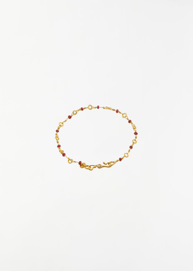 22k Link Chain Ruby & Dia. Bracelet 7