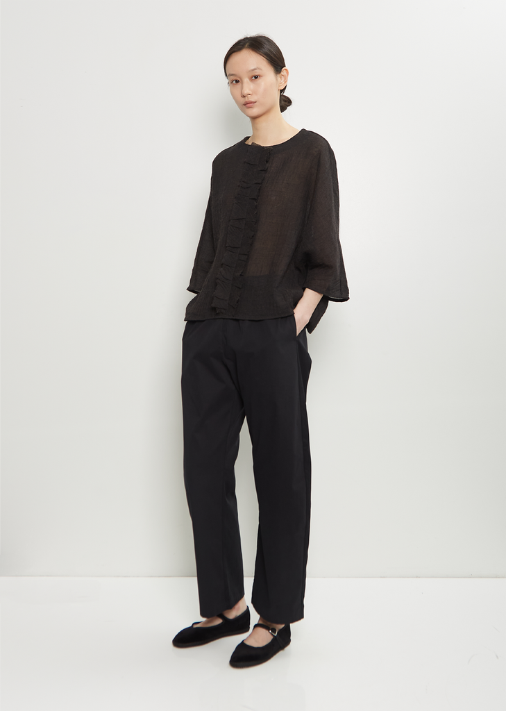 Soft Cotton Pull On Pant — Black