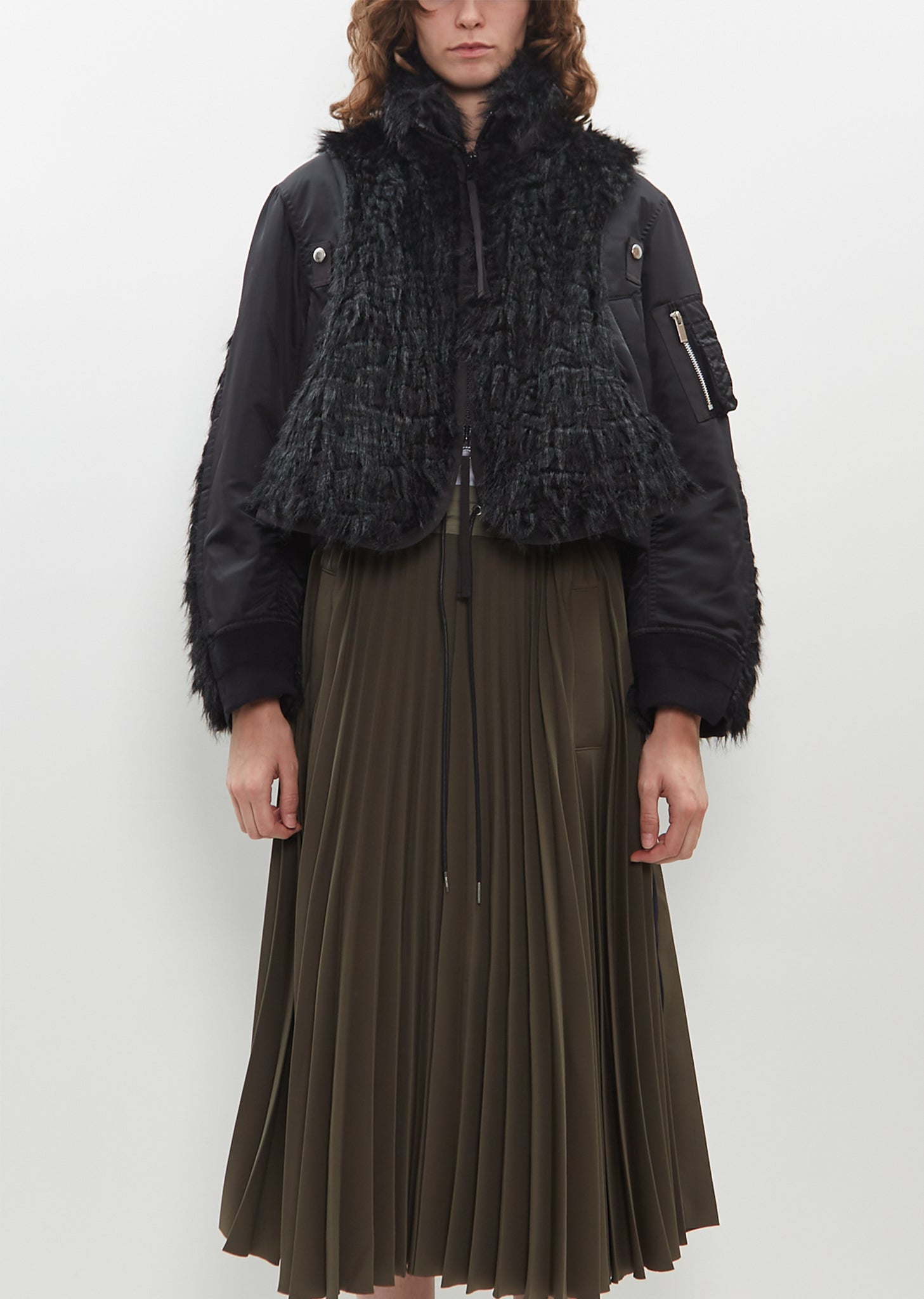 Fauz Fur x Nylon Twill Blouson – La Garçonne