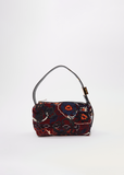 Flower Corduroy Pochette — Bordeaux