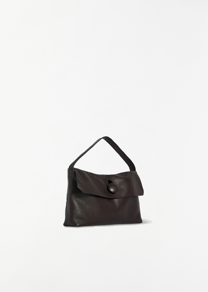 Sally Leather Handbag — Dark Brown