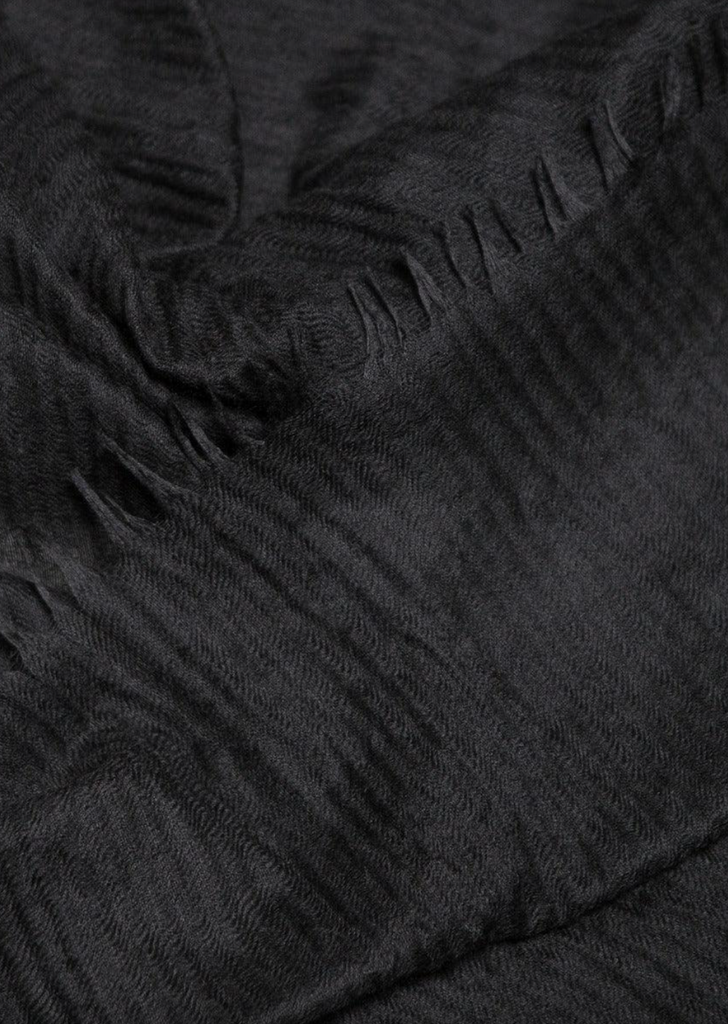 Staffa Cashmere Silk Solid Scarf — Black
