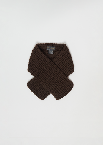 Agnes Cashmere Short Scarf — Chocolate