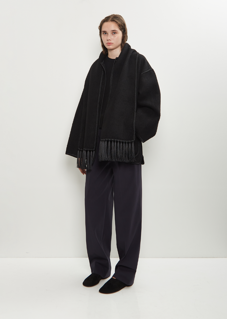 Heavy Wool Embroidered Scarf Jacket
