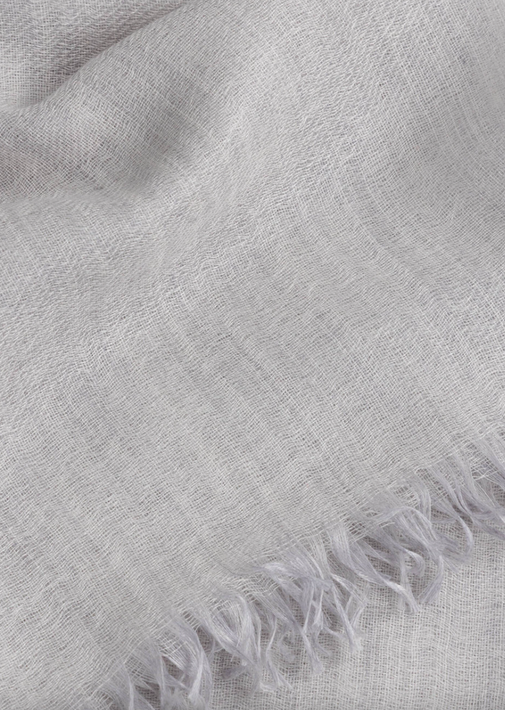 Staffa Cashmere Silk Solid Scarf — Silver