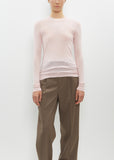 High Gauge Sheer Rib Long Sleeve Tee — Pink