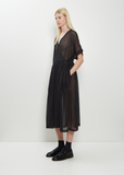 Silk Pleated Cache-Coeur Dress