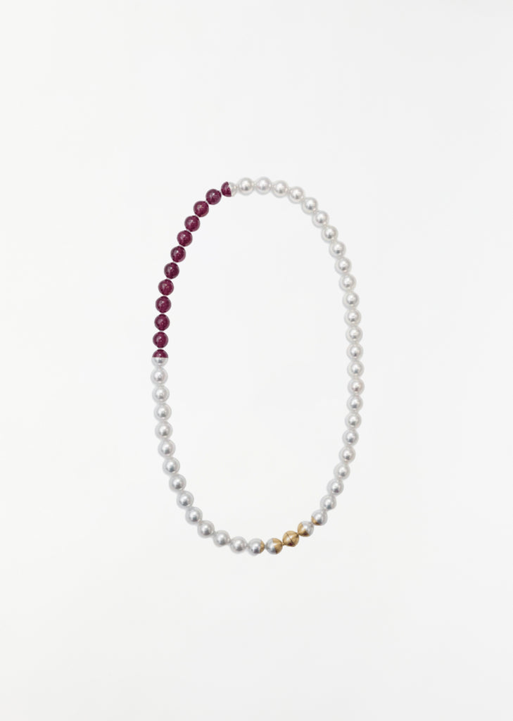 Sectional Pearl Necklace — Ruby