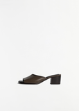 Square Heeled Leather Mules