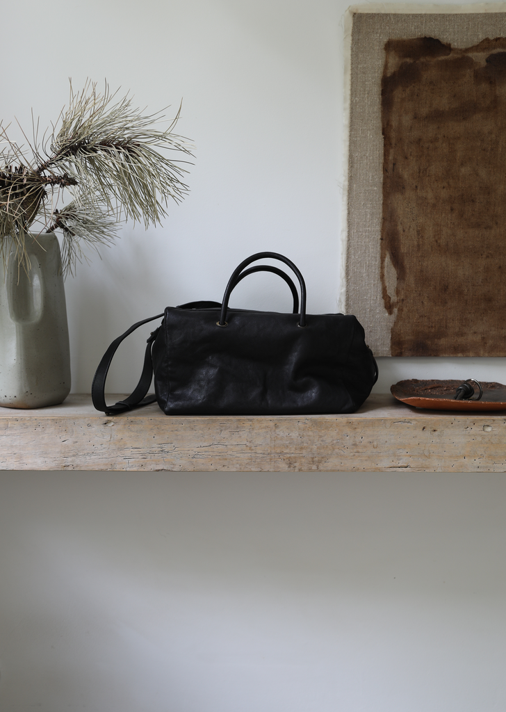 Matte Shoulder Bag, Small — Black