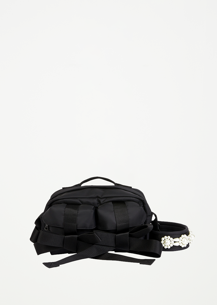 Bow Crossbody Bum Bag — Black