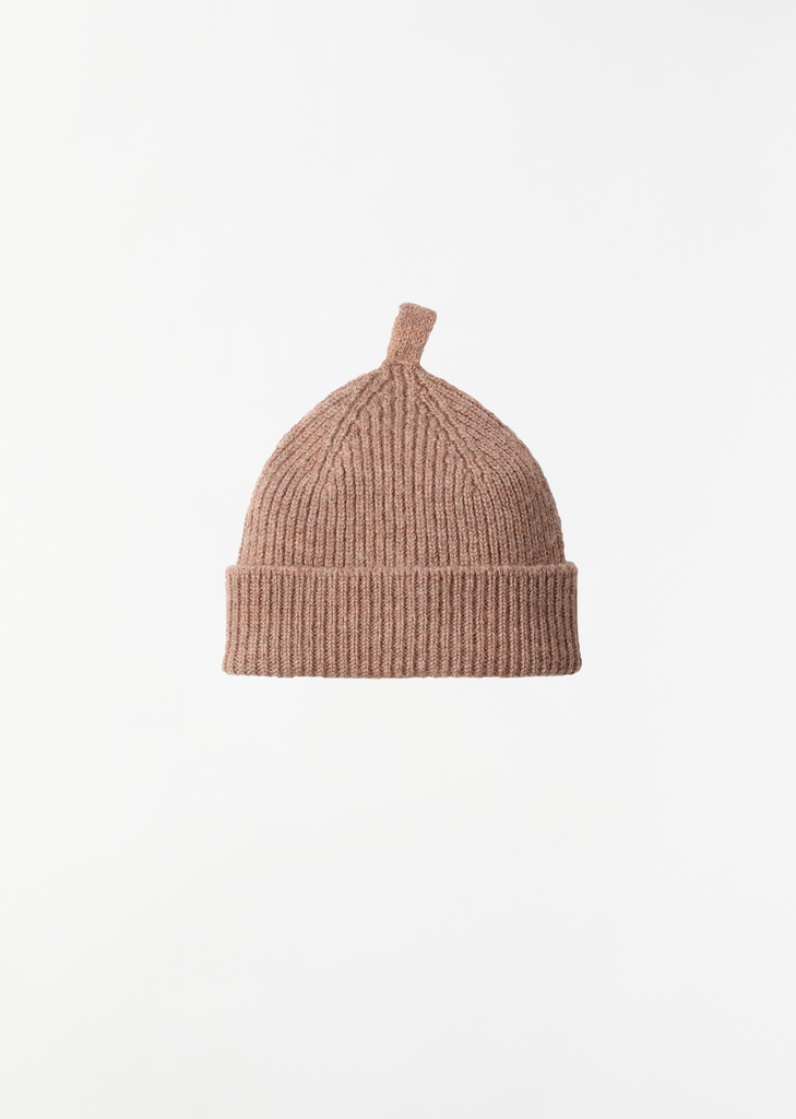 Simple Ribbed Wool Beanie — Mineral