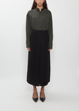Pleated Walker Wool Skirt