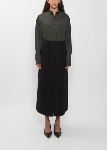 Pleated Walker Wool Skirt