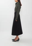 Pleated Walker Wool Skirt