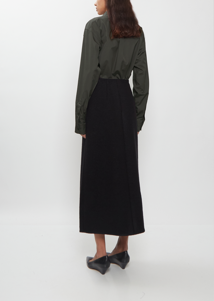 Pleated Walker Wool Skirt