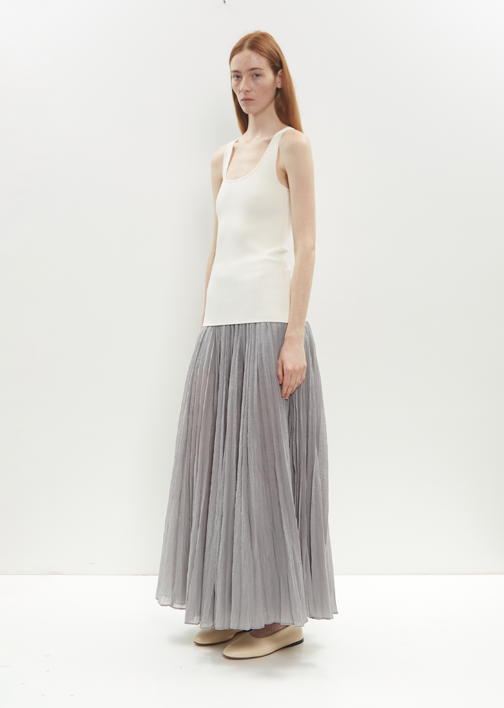 Organic Cotton Crinkled Plissé Skirt