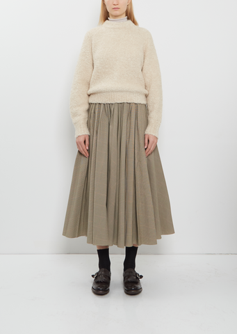 Pleated Technical Cotton Skirt