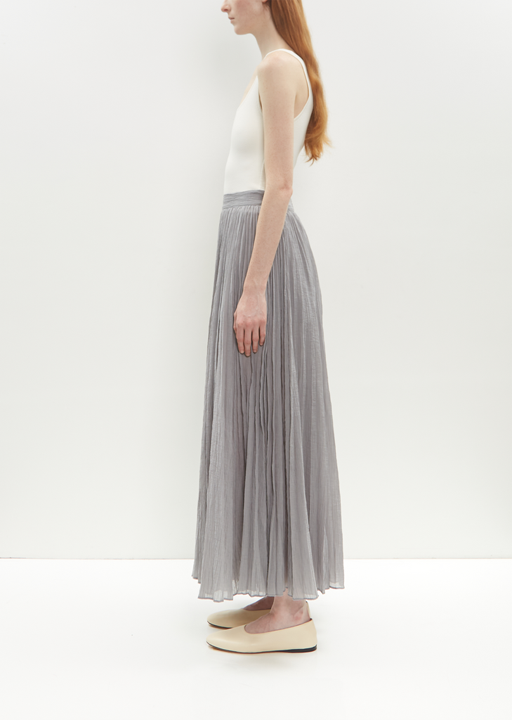 Organic Cotton Crinkled Plissé Skirt