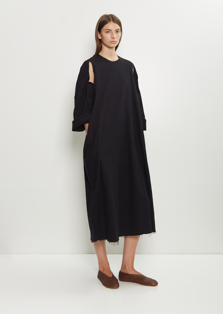 Sleeve Scarf Sleeveless Cotton Dress