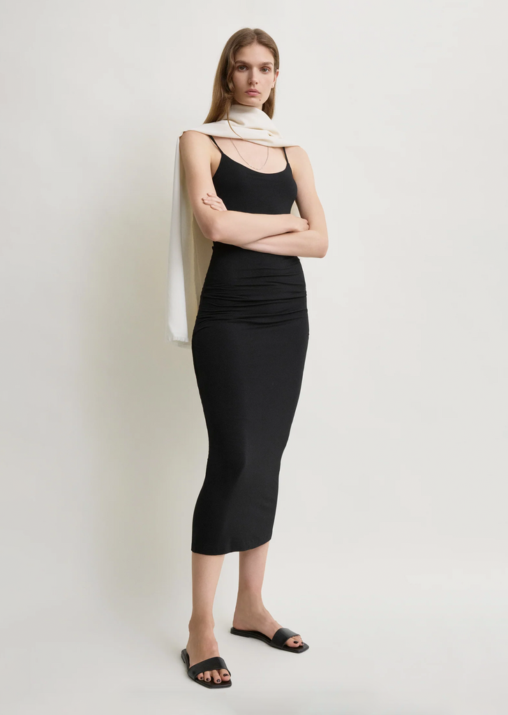 Draped Jersey Slip Dress