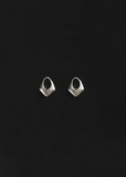 Small Silver Pyramid Hoops