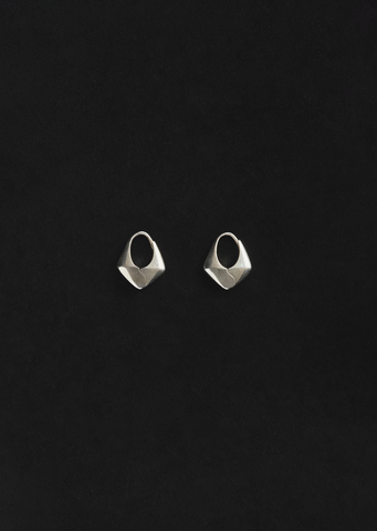 Small Silver Pyramid Hoops