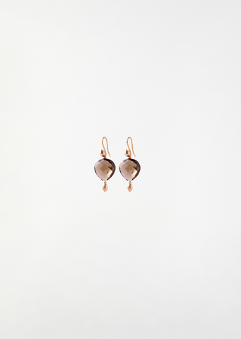 Smoky Quartz Sea Kale Seed Earrings