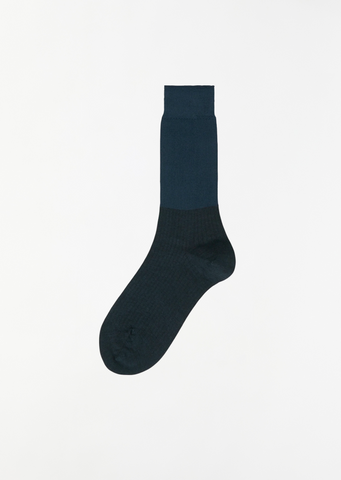 Sheer Rib Socks — Navy