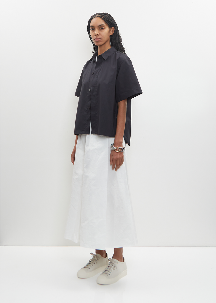 Cotton Pleated Skirt — Off White